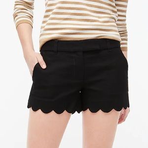 J.Crew 4” linen-cotton scalloped hem short